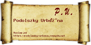 Podolszky Urbána névjegykártya